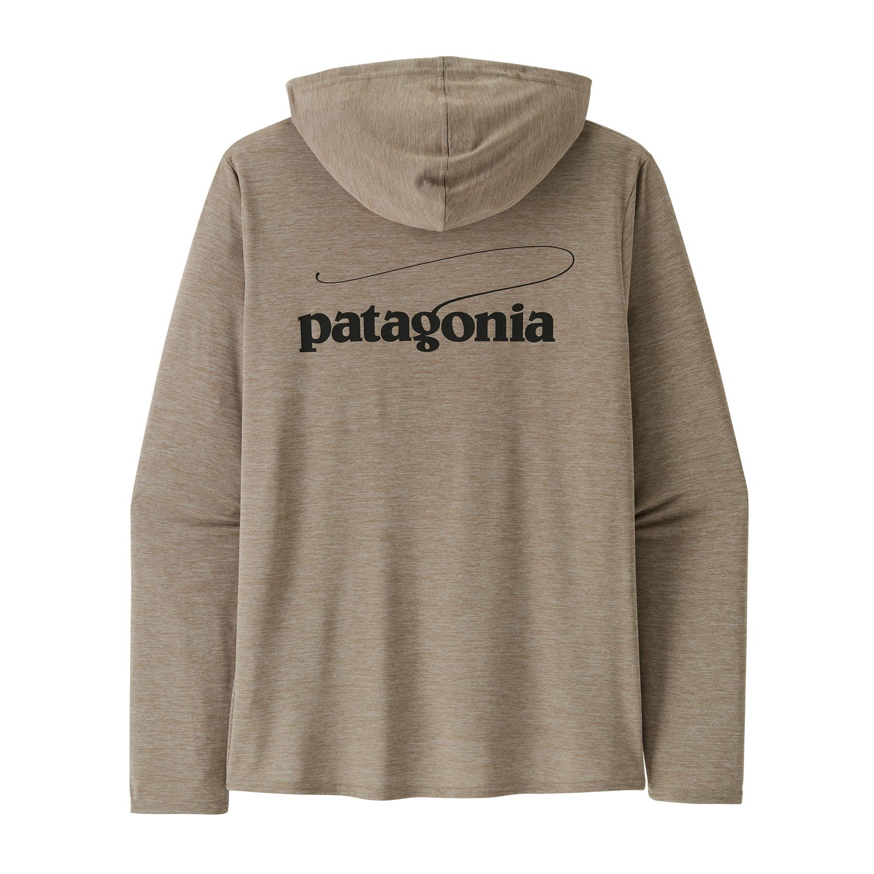Patagonia Cap Cool Daily Graphic Hoody Men's in Casting Logo Seabird Grey XDye